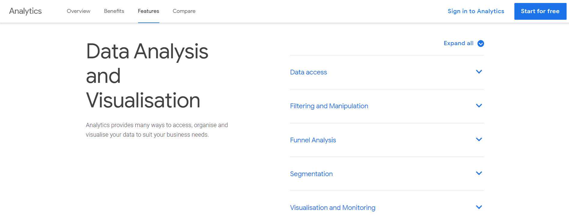 Google Analytics Website Builder